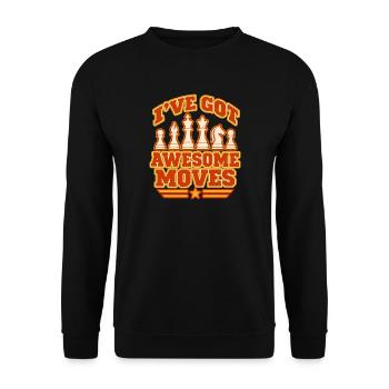 Schach Shirt Lustiger Spruch Tolle Züge Retro - Unisex Pullover - Schwarz - Vorne - Alina (178cm) & Michal (187cm)