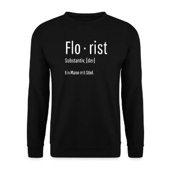 Florist Substantiv Definition Blumen Geschenk - Unisex Pullover - Schwarz - Vorne - Alina (178cm) & Michal (187cm)