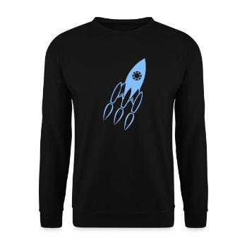 Blau Raketen Silhouette - Unisex Pullover - Schwarz - Vorne - Alina (178cm) & Michal (187cm)