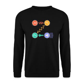 Signalkette vom Oszillator bis zum Lautsprecher - Unisex Pullover - Schwarz - Vorne - Alina (178cm) & Michal (187cm)