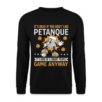Smart People Game – Boule Kugel mit Baskenmütze - Unisex Pullover - Schwarz - Vorne - Alina (178cm) & Michal (187cm)