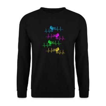 Fahrrad - F A H R   R A D ! - Unisex Pullover - Schwarz - Vorne - Alina (178cm) & Michal (187cm)