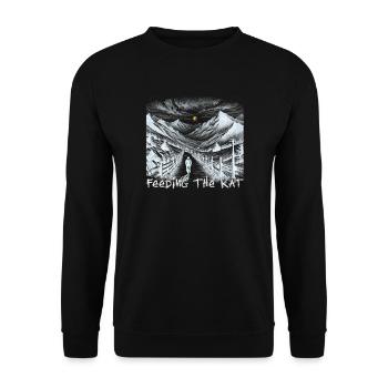 feeding the rat - auf zu neuen Abenteuern - weiss - Unisex Pullover - Schwarz - Vorne - Alina (178cm) & Michal (187cm)
