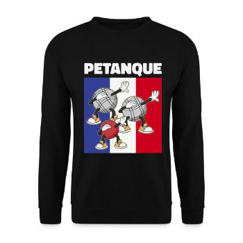 Tanzende Boule Kugeln – Pétanque Frankreich - Unisex Pullover - Schwarz - Vorne - Alina (178cm) & Michal (187cm)