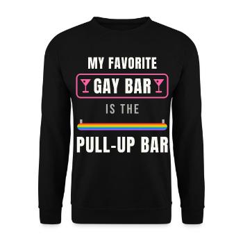My Favorite Gay Bar Is the Pull-Up Bar - Unisex Pullover - Schwarz - Vorne - Alina (178cm) & Michal (187cm)