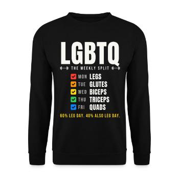 LGBTQ The Weekly Split Trainingsplan - Unisex Pullover - Schwarz - Vorne - Alina (178cm) & Michal (187cm)