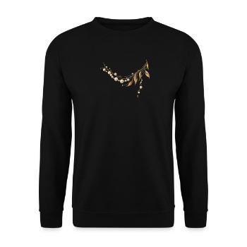 Pearl Elegance – Gold & Pearls - Unisex Pullover - Schwarz - Vorne - Alina (178cm) & Michal (187cm)