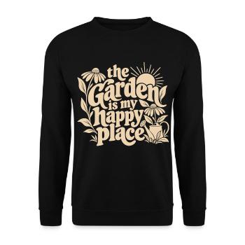 The Garden Is My Happy Place - Unisex Pullover - Schwarz - Vorne - Alina (178cm) & Michal (187cm)