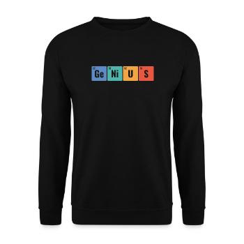 Genialer Periodensystem-Elementewissenschafts-Nerd - Unisex Pullover - Schwarz - Vorne - Alina (178cm) & Michal (187cm)