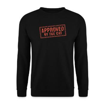 Genehmigt von The Cat Rubber Stamp Funny - Unisex Pullover - Schwarz - Vorne - Alina (178cm) & Michal (187cm)