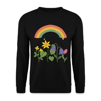 Blumen botanisch Pflanzenwelt Design Naturmotiv - Unisex Pullover - Schwarz - Vorne - Alina (178cm) & Michal (187cm)