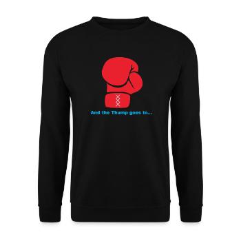 Und der Schlag ist für - Unisex Pullover - Schwarz - Vorne - Alina (178cm) & Michal (187cm)