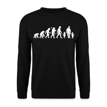 Vater Sohn Tochter Evolution Für Besten Papa - Unisex Pullover - Schwarz - Vorne - Alina (178cm) & Michal (187cm)