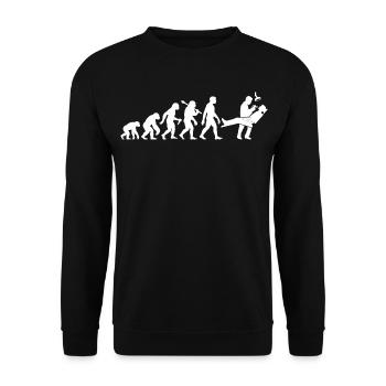 Zahnarzt Evolution für Zahnmediziner Zahnmedizin - Unisex Pullover - Schwarz - Vorne - Alina (178cm) & Michal (187cm)