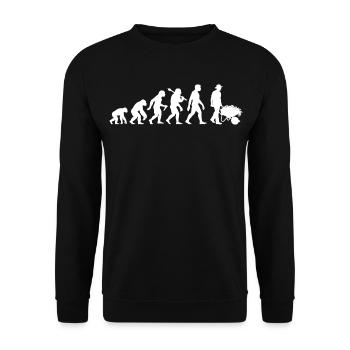 Gärtner Evolution Gärtnern Gartenarbeit Gärtnerei - Unisex Pullover - Schwarz - Vorne - Alina (178cm) & Michal (187cm)
