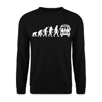 Schulbus Fahrer Evolution Busfahrer Mit Bus - Unisex Pullover - Schwarz - Vorne - Alina (178cm) & Michal (187cm)