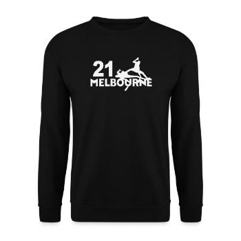 21 Melbourne Tennisspieler - Unisex Pullover - Schwarz - Vorne - Alina (178cm) & Michal (187cm)