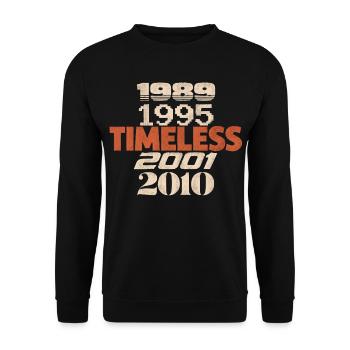ZEITLOS — Generationen 1989–2010 - Unisex Pullover - Schwarz - Vorne - Alina (178cm) & Michal (187cm)