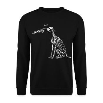 Boop Skelett Katze Halloween Gothic Spooky Cozy - Unisex Pullover - Schwarz - Vorne - Alina (178cm) & Michal (187cm)