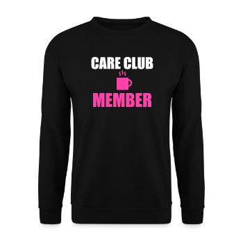Care Club Club Mitglied Kaffee-Tee - Unisex Pullover - Schwarz - Vorne - Alina (178cm) & Michal (187cm)