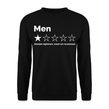 Men One Star Review Absolute Nightmare - Unisex Pullover - Schwarz - Vorne - Alina (178cm) & Michal (187cm)