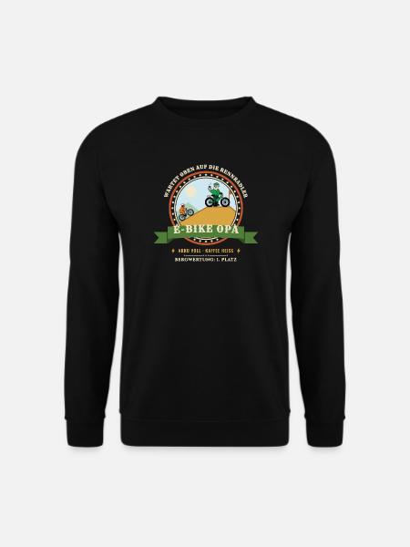 E-Bike Opa – Rennradler bergauf Pedelec Radtour - Unisex Pullover - Schwarz