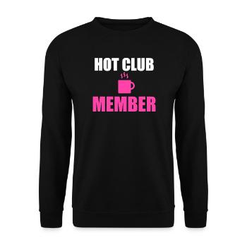 Hot Club-Mitglied Kaffeetasse - Unisex Pullover - Schwarz - Vorne - Alina (178cm) & Michal (187cm)