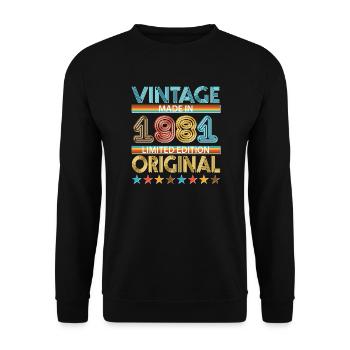 1981 - Unisex Pullover - Schwarz - Vorne - Alina (178cm) & Michal (187cm)
