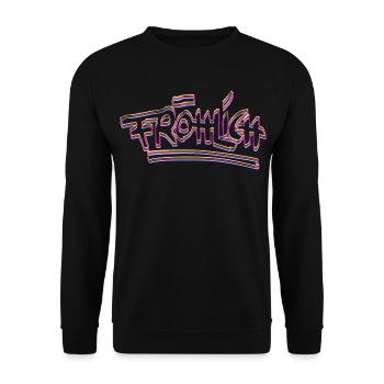 Fröhlich Neon Graffiti - Unisex Pullover - Schwarz - Vorne - Alina (178cm) & Michal (187cm)