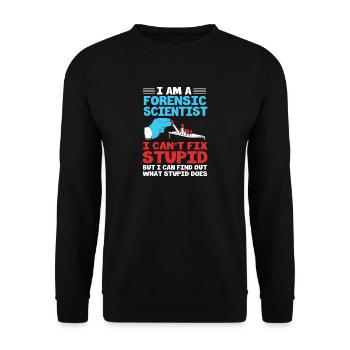 Forensik Forensiker - Unisex Pullover - Schwarz - Vorne - Alina (178cm) & Michal (187cm)