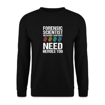 Forensik Forensiker Rechtsmedizin - Unisex Pullover - Schwarz - Vorne - Alina (178cm) & Michal (187cm)