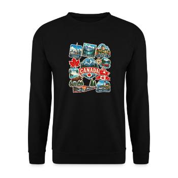 Kanada Reisesticker - Unisex Pullover - Schwarz - Vorne - Alina (178cm) & Michal (187cm)