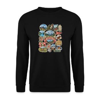 Österreich Reisesticker - Unisex Pullover - Schwarz - Vorne - Alina (178cm) & Michal (187cm)