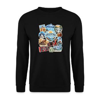 Argentinien Reisesticker - Unisex Pullover - Schwarz - Vorne - Alina (178cm) & Michal (187cm)