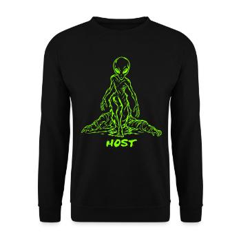 Host - Grey Alien Body Horror Sci-Fi  - Unisex Pullover - Schwarz - Vorne - Alina (178cm) & Michal (187cm)