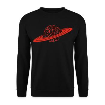 Roter Spiralplanet - Unisex Pullover - Schwarz - Vorne - Alina (178cm) & Michal (187cm)