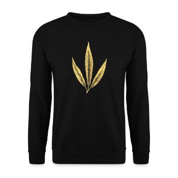 Blatt - Wasserdost (Eupatorium cannabinum) - Unisex Pullover - Schwarz - Vorne - Alina (178cm) & Michal (187cm)