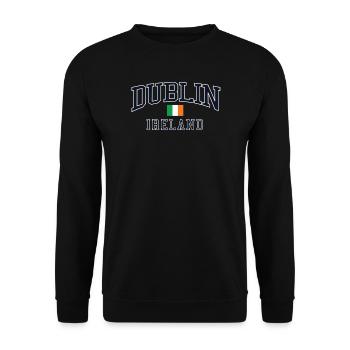 Dublin, Irland Grüne Flagge Weiß-Orange - Unisex Pullover - Schwarz - Vorne - Alina (178cm) & Michal (187cm)