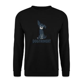 Dogtrovert – Introvertierter, der Hunde liebt - Unisex Pullover - Schwarz - Vorne - Alina (178cm) & Michal (187cm)