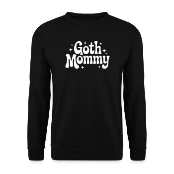Goth-Mommy-Typografie - Unisex Pullover - Schwarz - Vorne - Alina (178cm) & Michal (187cm)