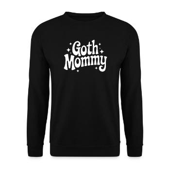 Goth-Mommy-Retro-Typografie - Unisex Pullover - Schwarz - Vorne - Alina (178cm) & Michal (187cm)