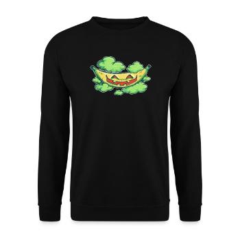 Halloween-Banane - Unisex Pullover - Schwarz - Vorne - Alina (178cm) & Michal (187cm)