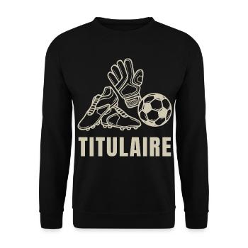 Kind-Football-Träger - Unisex Pullover - Schwarz - Vorne - Alina (178cm) & Michal (187cm)