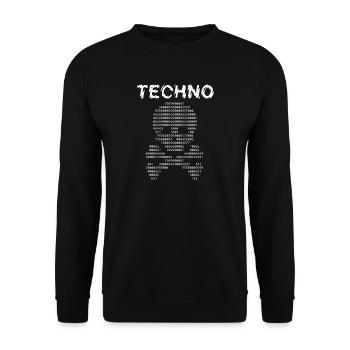 Techno-binäre Glyphen - Unisex Pullover - Schwarz - Vorne - Alina (178cm) & Michal (187cm)