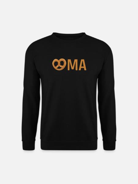 Oma mit Brezel – Orange - Unisex Pullover - Schwarz