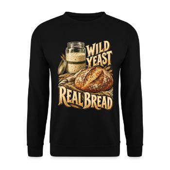 Sauerteig Bäcker Brot Backen Wild Yeast Real Bread - Unisex Pullover - Schwarz - Vorne - Alina (178cm) & Michal (187cm)