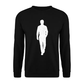 Mann Gentleman Symbol Silhouette - Unisex Pullover - Schwarz - Vorne - Alina (178cm) & Michal (187cm)