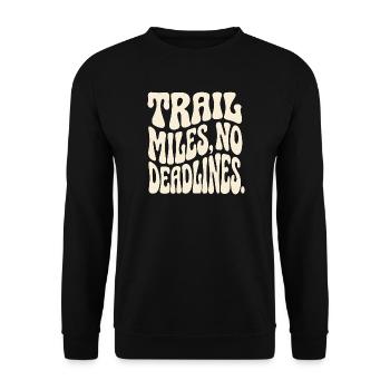 Trailrunning – Trail-Meilen, keine Fristen - Unisex Pullover - Schwarz - Vorne - Alina (178cm) & Michal (187cm)