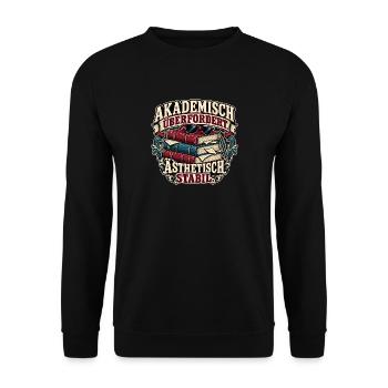 Akademisch überfordert - Unisex Pullover - Schwarz - Vorne - Alina (178cm) & Michal (187cm)