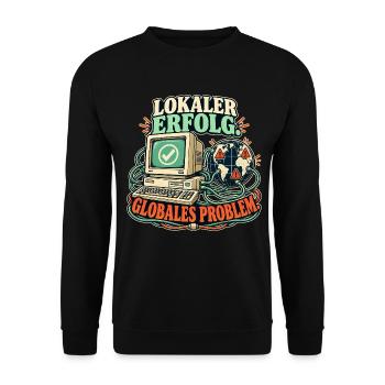 Lokal erfolgreich - Unisex Pullover - Schwarz - Vorne - Alina (178cm) & Michal (187cm)